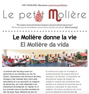 newsletter 170 del Molière de Zaragoza