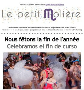 newsletter 172 del colegio Molière de Zaragoza