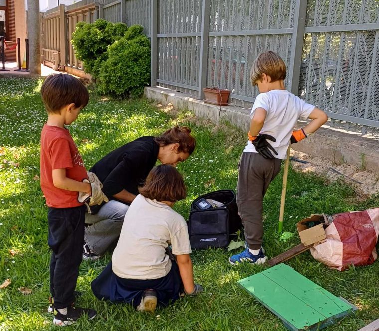 Huerto en colegio Molière